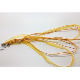 Cordon collier organza orange