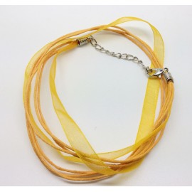 Cordon collier organza orange 2