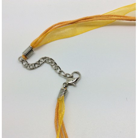 Cordon collier organza orange Cordon collier organza orange