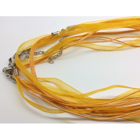 Cordon collier organza orange Cordon collier organza orange