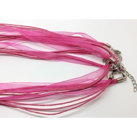 Support pour bijoux organza rose