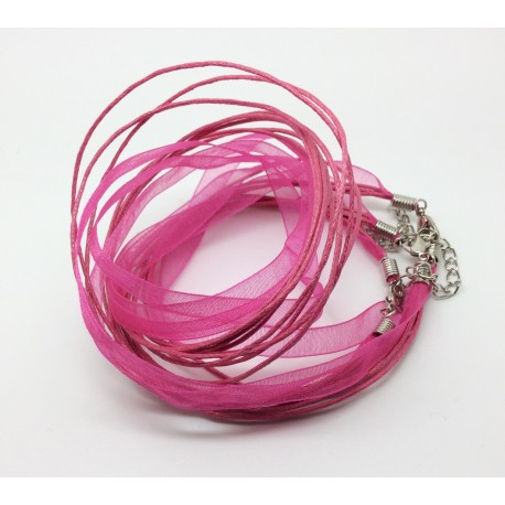 Support pour bijoux organza rose