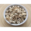 Perles cubes alphabet en bois