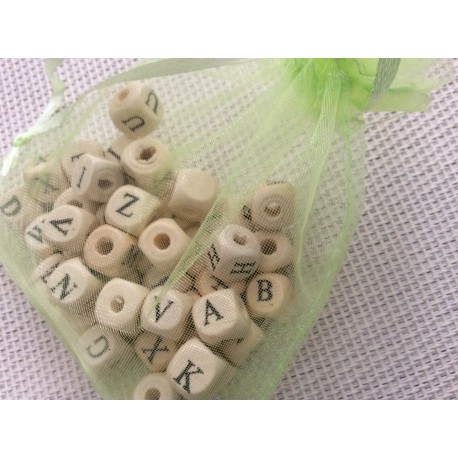 Perles cubes alphabet en bois