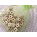 Perles cubes alphabet en bois