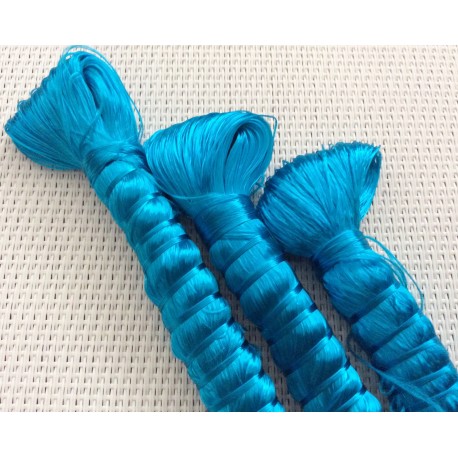 Fils en soie végétale de couleur Turquoise