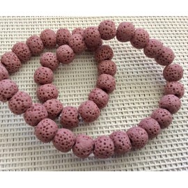 Perles de lave roses 6mm