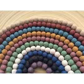 Perles de lave bleues foncêes x10 2