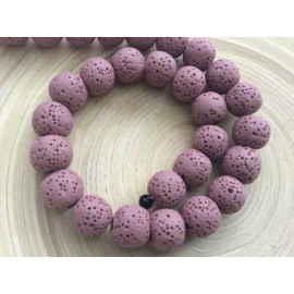 Perles volcaniques roses de 10 mm