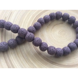 Lot de Perles de lave violettes 10 mm