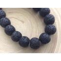 Perles de lave Noires x10