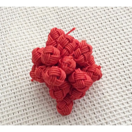 Perles boutons en soie végétale rose