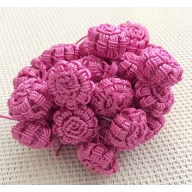 Perles fleurs Roses en fil de soie