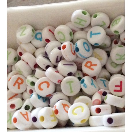 Perles alphabet rondes