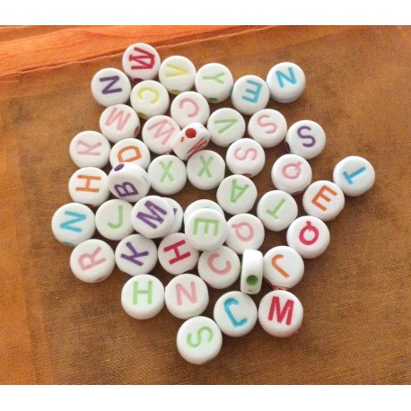 Perles alphabet rondes