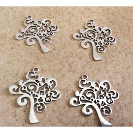 Breloque motif arbre de couleur argent 2