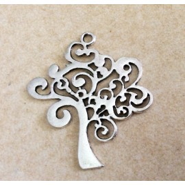 Breloque motif arbre de couleur argent