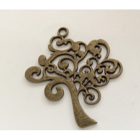 Breloque motif arbre de couleur argent