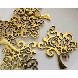 Breloque motif arbre de couleur argent