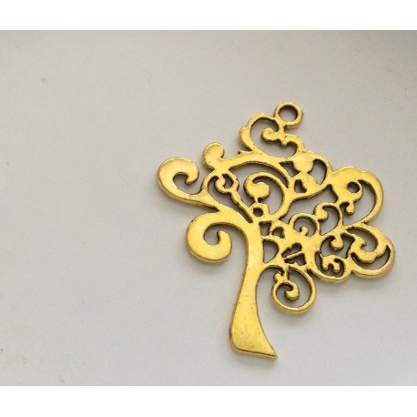 Breloque motif arbre de couleur argent