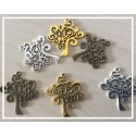 Breloque motif arbre de couleur argent