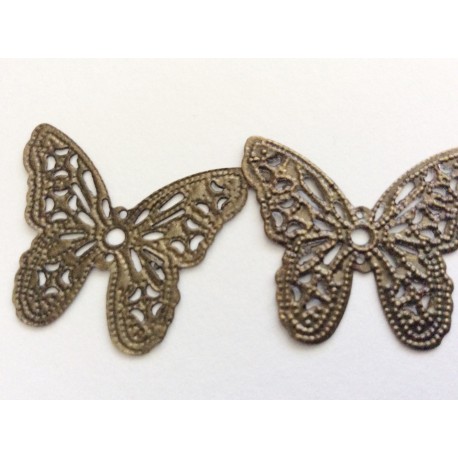 2 estampes papillons couleur bronze 2 estampes papillons couleur bronze