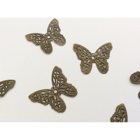 2 estampes papillons couleur bronze