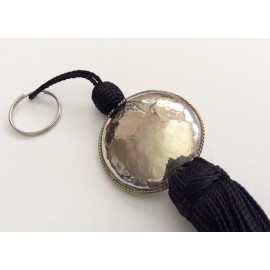 Porte clé Noir perle ronde