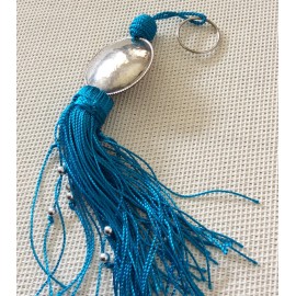 Porte clé Turquoise avec perle ronde