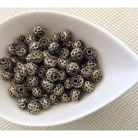 20 perles rondes en métal 9 mm 20 perles rondes en métal 9 mm