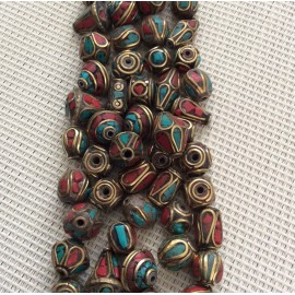 Perles tibétaines mixées x10 2