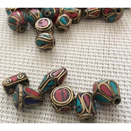 Perles tibétaines mixées x10 Perles tibétaines mixées x10