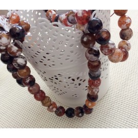 Perles en Agate marron à facettes 2