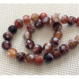 Perles en Agate marron à facettes