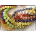 10 perles oeil de chat Saumon 8 mm