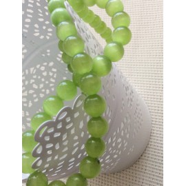 Perles œil de chat 8mm Vert Clair