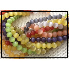 10 perles œil de chat Oranges 2