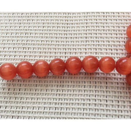 10 perles oeil de chat grise 8 mm