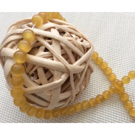 10 perles oeil de chat jaunes orangées 2