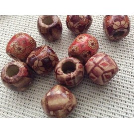Perles peintes en bois x20 2