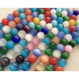Lot de perles œil de chat multicolores