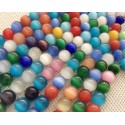 Lot de perles œil de chat multicolores Lot de perles œil de chat multicolores