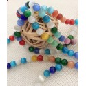Lot de perles œil de chat multicolores Lot de perles œil de chat multicolores