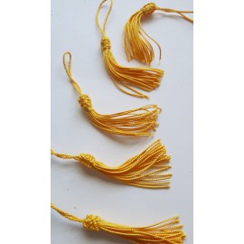 Lot de 5 petits pompons jaunes