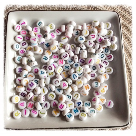 Perles alphabet rondes