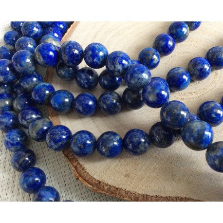 10 perles Lapis Lazuli 8 mm