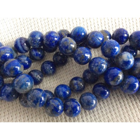 10 perles Lapis Lazuli 8 mm