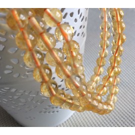 Perles rondes en citrine 6mm