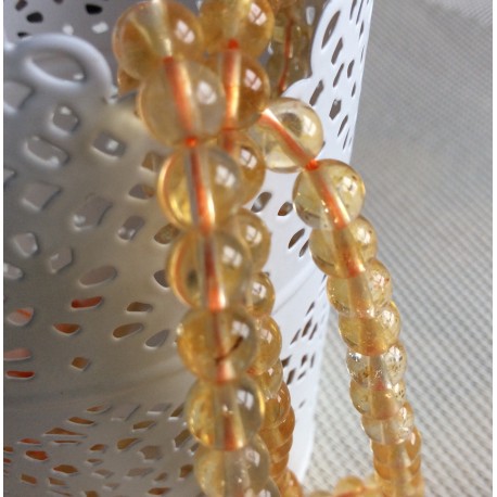 Perles rondes en citrine 6mm