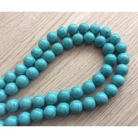 10 perles rondes turquoises 12 mm
